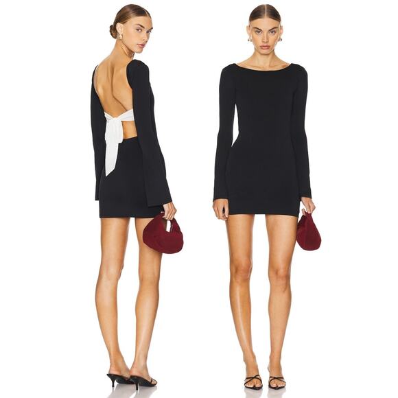 More To Come Nicky Mini Dress Tie Back Long Sleeve Party Sexy Coquette Hoco M - Picture 1 of 10